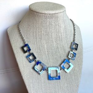 NWOT Banana Republic Silver & Blue Marble Necklace